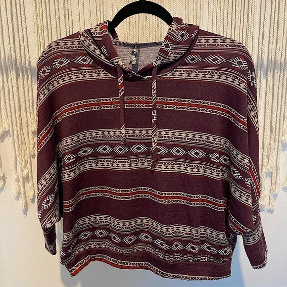 Full Tilt Tops - Full Tilt Boho Pullover Sweater Hoodie Oversized Size S